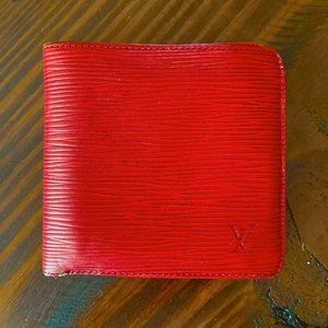 ❇️Louis Vuitton Red Epi Leather Bifold Wallet